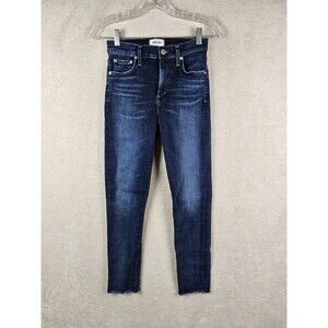 Agolde Women's Sophie Crop Denim Raw Hem Jeans Size 25